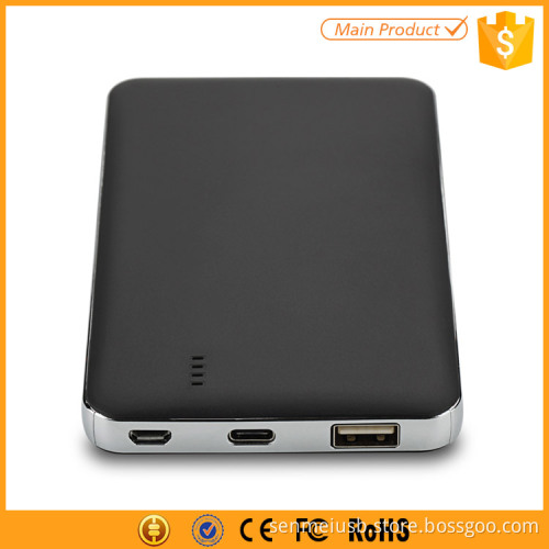 Super slim plastic power bank 8000mAh with type c port
